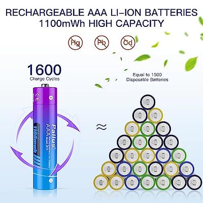 Pallus 1.5V Rechargeable AA AAA Batteries, 4-Pack AA and 4-Pack AAA  Rechargeable Li-Ion Batteries with Charger Combo - Yahoo Shopping