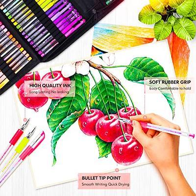 Gel Pens for Adult Coloring Books, 30 Colors Gel Marker Colored Pen with  40% More Ink for Drawing, Doodling Crafts Scrapbooks Bullet Journaling 