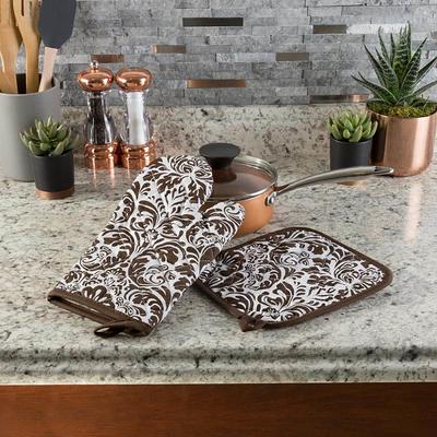 Rorecay Extra Long Oven Mitts and Pot Holders Sets: Heat Resistant
