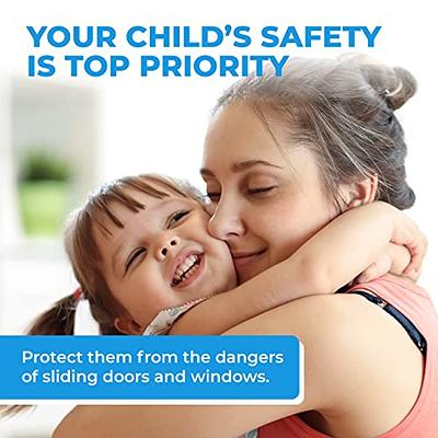 Sliding Glass Door Child Lock - OKEFAN 4 Pack Baby Safety Slide Window Locks  for Kids Proof Patio Closet Doors No Drilling