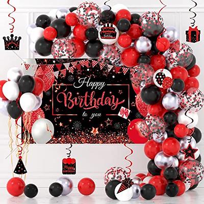 Red and Black Balloons,red and Black Party Decorations,graduation Party  Decor,anniversary Party Supplies, Birthday Decor Confetti Balloons 