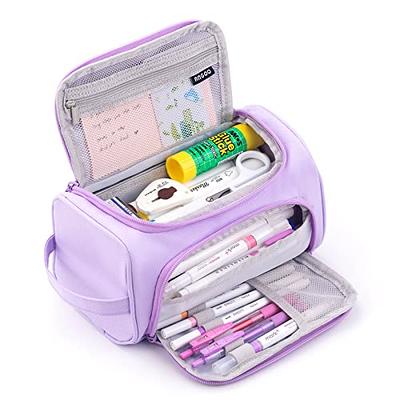 School Supplies Deals！Mesh Pencil Case,Grid Mesh Pencil Case Pen Bag Clear  Case Marker Pouch Multifonction Organizer Box,Mesh Pencil Bag Storage