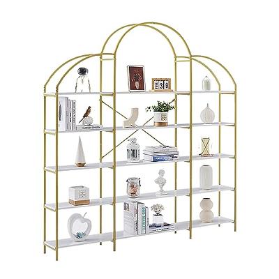  Jehiatek Arched Bookshelf, Bookcase with Doors Storage, 71  Inches Tall Industrial Book Shelf with Sturdy Metal Frame, E1 Quality  Boards, Freestanding Display Shelving Unit, Rustic Brown : Home & Kitchen