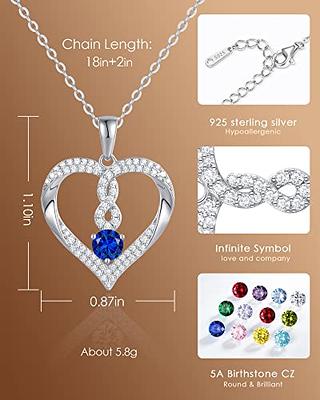 LOUISA SECRET Sterling Silver Birthstone Necklaces for Women