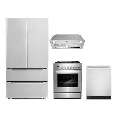 Cosmo 5 Piece Kitchen Appliance Package with French Door