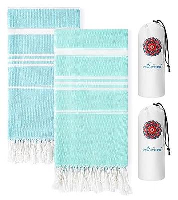 Beach Towel Set of 6 with Chair Band - 100% Cotton 39x70 - Oversized  Turkish Bath Towels 6 Pack - Quick Dry Sandfree Lightweight Large Giftable  Pool