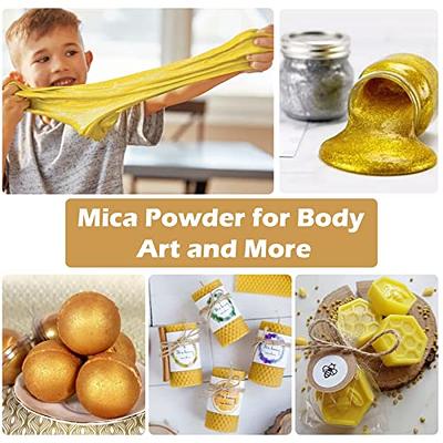 HTVRONT Mica Powder for Epoxy Resin - 1.76 oz/50g White Mica Powder,  Natural Mica Pigment Powder, Non-Toxic Mica Powder for Soap Making, Resin,  Candle