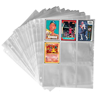 120 Pack 9 Pocket Page Protector, Sooez Trading Card Sleeves Pages Baseball Pages for 3 Ring Binder, Card Sheets for Standard Size Cards, Sport
