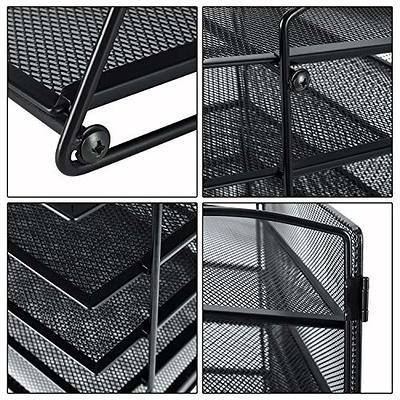 PAG 6-Tier Desktop File Organizer Document Folder Rack Metal Mesh Letter  Tray Magazine Holder for Home Office School, Black - Yahoo Shopping