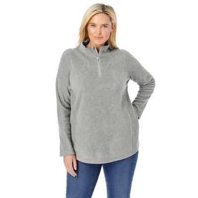 Woman Within Women's Plus Size Quarter-Zip Microfleece Vest