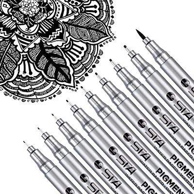 Yisan Black Drawing Pens 12 Art Pens Set Fineliner Ink Pens Micro-Pens Manga Pens for Sketching Technical Drawing 902195