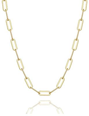 Paperclip Chain Link Necklace in 18K Gold Plating - MYKA