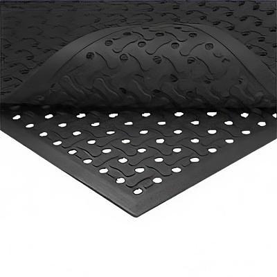 Choice 3' x 5' Red Grease-Proof Anti-Fatigue Closed-Cell Nitrile Rubber Floor  Mat with Drainage Holes - 3/4 Thick