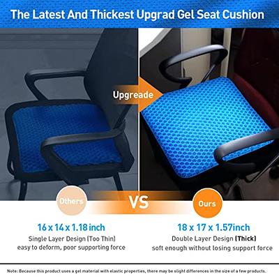 Gel Seat Cushion for Long Sitting - Thick & Extra Large, Gel Cushion for  Wheelchair Soft 