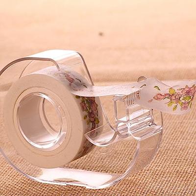 2pcs Plastic Clear White Masking Tape Dispenser Washi Tape Holder