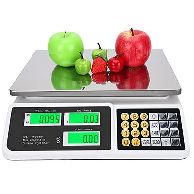 VEVOR Electronic Price Computing Scale, 66 lb Digital Deli Weight Scales, LCD and LED Digital Commercial Food Scale