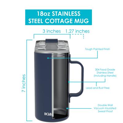 IGLOO Stainless Steel Coffee Mug Cup with Handle, 12 Oz Double Wall  Insulated