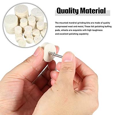 Lasnten 64 Pcs Wool Felt Polishing Tips Wheel Polishing Bits Buffing  Mounted Mandrel Grinding Bits Point Mandrel Jewelry Polishing Kit Tool  Accessories for Rotary Tool Attachment - Yahoo Shopping