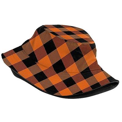 Halloween Hat Plaid Checkered Bucket Hat Fashion Beach Sun Hat