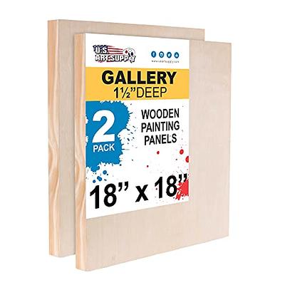 Geetery 3 Pcs Wood Paint Pouring Panel Boards Gallery 1-1/2 Inches