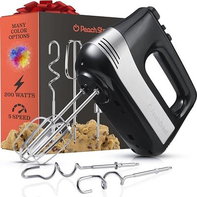 Powerful Electric Kitchen Hand Mixer, 200 Watts, 5 Speed Food Handheld  Mixer, with Turbo Button, Dough, Whisk and Beater Attachments, and  Accessory Bin, for Dough, Eggs, Batter, - Yahoo Shopping