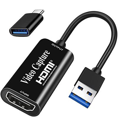 Capture Card, 4K Video Capture Card USB 3.0 1080P 60fps HDMI Audio Video  Capture Device Portable Video Converter