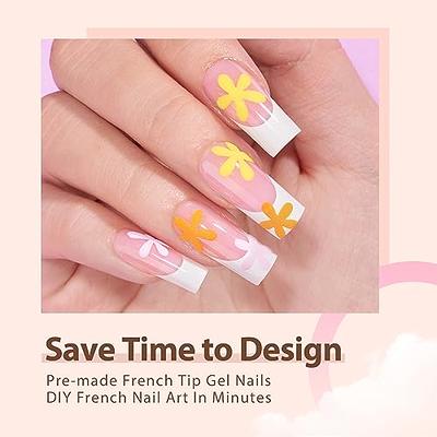 BTArtboxnails French Tip Press on Nails - Fake Nails Pink Long