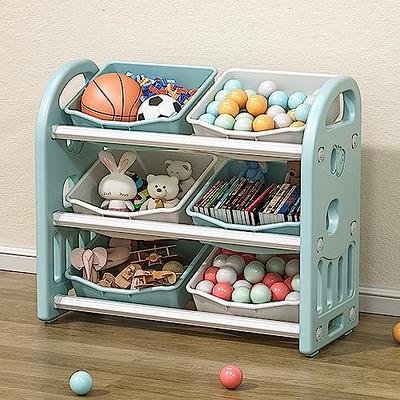 Kovhzcu Toy Storage Organizer with Bookshelf, 5-Cubby Children's Toy Shelf,  Toy Storage Cabinet, Suitable for Children's Room, Playroom, Hallway