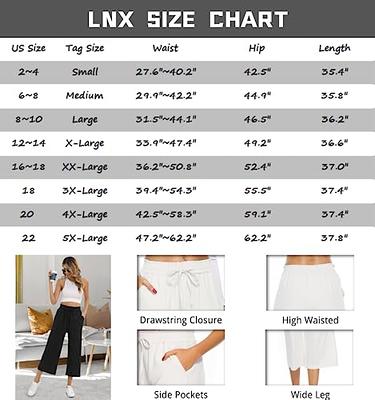 LNX Womens Linen Pants High Waisted Wide Leg Drawstring Casual