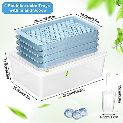 Bpa-free Blue Ice Trays & Ice Bin & Scoop - Mini Ice Cube Trays