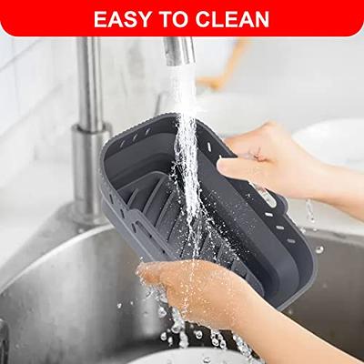 Air Fryer Silicone Pot Silicone Air Fryer Basket Heat Resistant Square Replacement Basket Grill Pan Multifunctional Easy Cleaning Air Fryer Oven