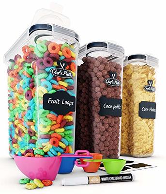 MR.Siga 2 Pack Airtight Cereal Dispenser Set, Plastic Cereal