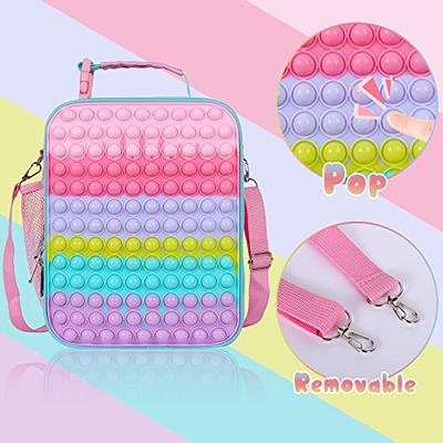 JoyLEME Pop Lunch Box for Kids Girls Insulated Lunch Boxes, Girls Fidget lunch  Bag toy for kids Lunch Bag for School Travel Outdoor with Adjustable  Shoulder Strap Back to School Gifts(Cloud) 