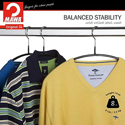 MAWA Non-Slip Space-Saving Clothes Hanger with Bar and Hooks for