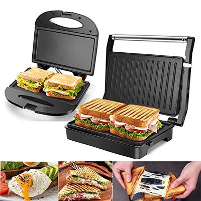 HOMCOM 4 Slice Panini Press Grill, Stainless Steel Sandwich Maker with Non-Stick