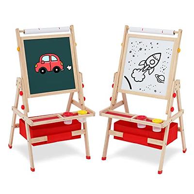 UTEX Wooden Kids Easel with Paper Roll and Storage, Art Easel for Kids with  Magnetic Whiteboard and Chalkboard, Gift for Kids Ages 4-12 