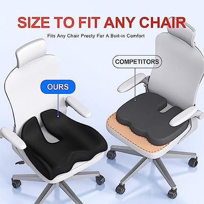 X Large Memory Seat Cushion for Office Chair Pressure Relief Sciatica &  Tailbone