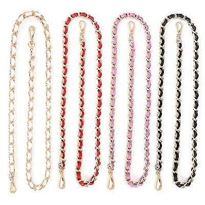 MIUSKATL 4 Pcs Purse Chain Straps with Leather - Gold Purse Strap