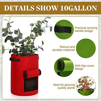 10 Gal. Grey and Black Potato Grow Bags with Flap Lid, with