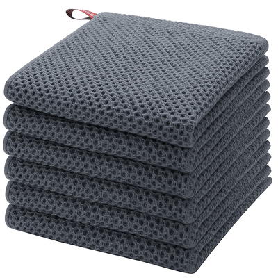 Unique Bargains Cotton Absorbent Waffle Kitchen Dish Towels 6Pcs, Gray, 13  x 13 - Yahoo Shopping