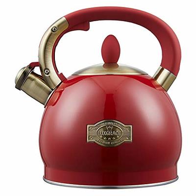 Elitra Home Stove Top Whistling Fancy Tea Kettle - Stainless Steel