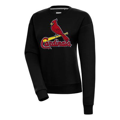 Atlanta Braves Antigua Flier Bunker Pullover Sweatshirt - Red