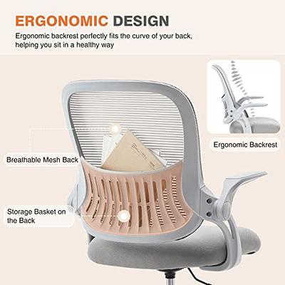 SMUG Office Computer Gaming Desk Chair, Ergonomic Mid-Back Mesh Rolling  Work Swivel Task Chairs with Wheels, Comfortable Lumbar Support, Comfy Arms