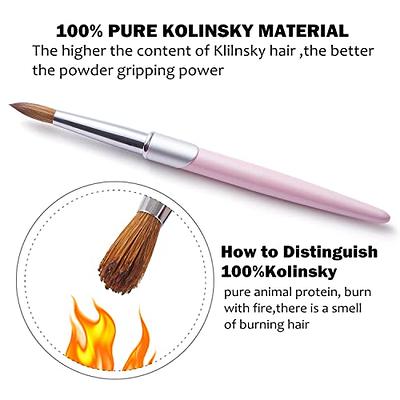 100% Kolinsky Acrylic Nail Brush, 3d Pure Handmade Round Shape (size #  6/8/10/12/14/16/18) Nail Brushes For Acrylic Application, ,professional  Nail Ar