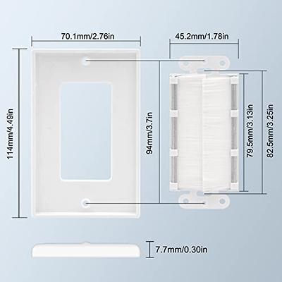 VCELINK TV Cord Hider for Wall Mounted TV, Brush Wall Grommet for Low  Voltage Cables Pass Through, Includes Hole Saw Drill Attachment and  Mounting Brackets for Easy Install, White, 2-Pack 