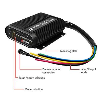 Wagan EL7410 12V 25A DC to DC Battery Charger with Solar Input MPPT  Controller for SLA, Flooded, Gel, AGM, Calcium and Lithium, Using Multi-Stage  Charging in RVs, Vehicles, Boats and Yachts 