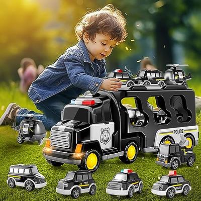 Toys for 1 2 3 4 5 6 Year Old Boys, Kids Toys Car for Girls Boys Toddlers 5  in 1 Friction Power Toys Vehicle Carrier Truck for Age 3-9 Boys Toys