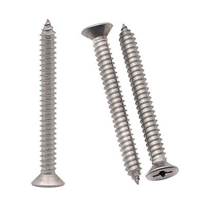 #8 x 5/8 (100 Pcs) Stainless Steel Flat Head Sheet Metal Screws, Phillips Drive Wood Screws, 304 Stainless Steel 18-8, Self Tapping Screws