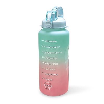  Mayim Half Gallon/ 64oz Motivational Water Bottle With Time  Marker & Removable Straw, Gym & Sports Large Water Jug
