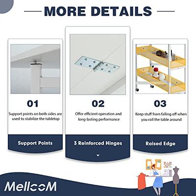 MELLCOM Home Hobby Craft Table with Storage Shelves, Mobile Folding Cutting  Table for Large Fabric, Foldable Table for Home Office Sewing Room Craft  Room, Fixed Height 35.5in - Yahoo Shopping
